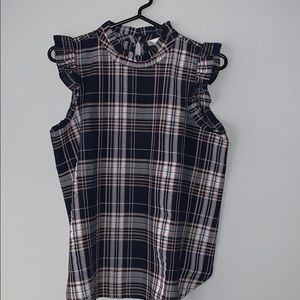 NWT Loft Ruffle High Neck Top